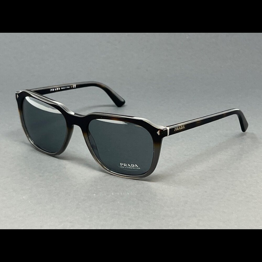 Prada Sunglasses PR02R-TKT3C2 Dark Havana 57mm Gray Lens Men's Italy Authentic
